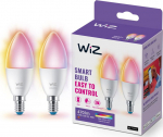 WiZ smart lamp, E14, RGBW - all colors and shades of white light, Wi-Fi, 470 lm, 2-pack