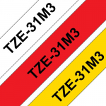 Brother TZE-31M3 12MM 8M 3-PACK WITH, TZE-231/431/631