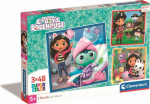Clementoni Clementoni Puzzle 3x48el SuperColor Koci Domek Gabi. Gabby's Dollhouse 25300