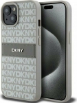 DKNY DKNY DKHCP15MPRTHSLE iPhone 15 Plus / 14 Plus 6.7'' beige/beige hardcase Leather Mono Stripe & Metal Logo