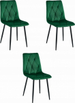 Leobert Krzesło LIBRA - dark green velvet / black legs x 3