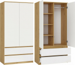 TOP E SHOP MALWA SS-90 wardrobe, artisan oak/white