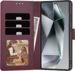 Kaitse&uuml;mbris kaanega Wallet, Samsung Galaxy A56 5G, tumepunane, Tech-Protect