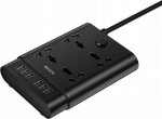 yesido MC08 Przedłużacz 10w1 (EU) 2650W 6xUSB-A, BLACK / CZARNY