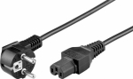 MicroConnect Power Cord IEC320 - C15. 3m, Angled Connector Schuko, black