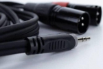Cordial EY 1.5 WMM XLR Y-Adapter[1x Klinkenstecker 3.5 mm - 2x XLR-Stecker 3