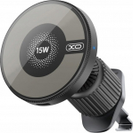 XO car holder CX025 magnetic with wireless inductive charging 15W black for checkered