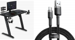 Desk SENSE7 Gaming Nomad Cybernetic Black 120x60 cm + kabel usb