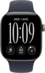 Apple Watch Series 12 (2026) space gray aluminum 46mm navy blue sport band S/M
