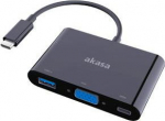 Akasa Typ-C zu VGA Converter with USB 3.0 Typ-A-Port