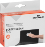 Cleaning cloths for the screen moistened DURABLE Screenclean Duo wet+dry 10 pcs in a pack