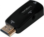 Logilink HDMI Adapter A/M zu VGA/F + 3.5 mm/W, 1080p, schw