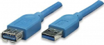 Techly USB3.0 Verl&auml;ngerungskabel Stecker/Buchse TypA 3m blue