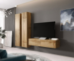 Cama MEBLE Cama Living room cabinet set VIGO 9 wotan oak/wotan oak gloss