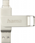 Hama C-Rotate Pro, 256 GB, USB Type-A / USB Type-C, 3.2 Gen 1 (3.1 Gen 1), Drehring, Silber