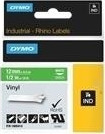 Dymo Rhino Coloured Vinyl - Vinyl - White on green - Rolle (1.2 cm x 5.5 m)