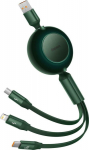 Kabel USB Baseus USB-A - USB-C + microUSB + Lightning 1.1 m Green (BSU3358GRN)
