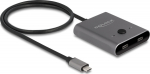 Delock Switch 2 to 1 - Hub - bidirektional, 8K, 10 Gbps - 2 x USB-C (Power Delivery)