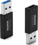 Port Designs Port Adapter USB-C zu USB-A 2er Pack schwarz