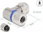 Delock mains connection - M12-A 4-pole (W) zu