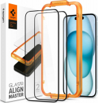 Spigen Glass for Glas cases.tR FC AM 2-Pack do iPhone 15, z black frame