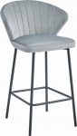 Leobert GATT stool - silver gray velvet / black legs x 3