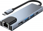 TECH-PROTECT V3-HUB 5w1 | Szary - HUB 5 w 1 z RJ45