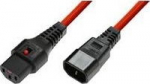 MicroConnect Powercord C13 IEC Lock - C14, red 3 m, PC1387 Powercord C13