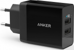 Anker Innovations Anker PowerPort 2 - Netzteil - 24 Watt - 4.8 A - 2 Ausgabeanschlussstellen (USB)