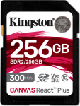 KIN SD Card 256GB Kingston SDXC React+ 300R/260W Reader retail