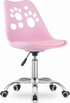 LEOBERT PRINT pink eco-leather swivel chair with chrome base