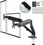 Maclean 2 monitor mount, gas spring, 17"-32", 2-10kg, black, MC-134