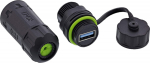 InLine InLine&reg; USB-A-Kabelkupplung, dust, IP68, 2x USB-A Buchse, geschirmt