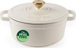 Salter BW13771C Chester 3.4L Cast Iron Casserole Pot 24 cm, Cream