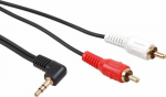 Kabel Maclean Jack 3.5mm - RCA (Cinch) x2 1m czarny (MCTV-824)