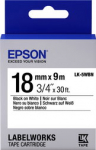 EPS Epson LabelWorks LK-5WBN - label tape - Black on white - Rolle (1.8 cm x 9 m) 1 Rolle(n) - f&uuml;r LabelWorks LW-400, LW-400L, LW-400VP, LW-600P, LW-700, LW-900P (C53S655006)