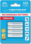ESP Guitar Company Esperanza EZA102W RECHARGED HR03 1000MAH ALWAYS READY BLISTER PACK 4PCS