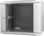 Intellinet Network Cabinet, Wall Mount (Standard), 9U, Usable Depth 500mm/Width 540mm, Grey, Assembled, Max 60kg, Metal & Glass Door, Back Panel, Removeable Sides, Suitable also for use on desk or floor, 19",Parts for wall install (eg screws/rawl plugs)