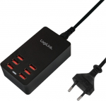 LogiLink Table Charger - Netzteil - 32 Watt - 6.4 A - 6 Ausgabeanschlussstellen (6 x USB)