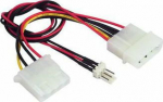 Gembird Molex x2 - 3-pin, 0.15m, White (CCPSU5)