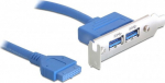 DELOCK Slotblech 2x USB3.0 LowProfile