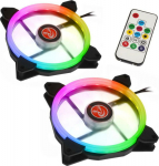 Raijintek IRIS 14 Rainbow RGB LED fans, 2-Part Set incl. Controller - 140mm
