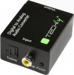 Techly Toslink digital converter SPDIF, coaxial audio on analog stereo RCA L/R