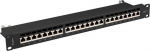 Lanberg Patch Panel 24 port 1U 19" kat.7 FTP shielded black - Patch Panel 19"/1U kat.7 , Shielded, 24 ports, czarny