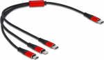 DELOCK USB-C Ladekabel<Lightning/Micro/USB-C 30cm SW/rot