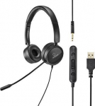 Renkforce RF-HS-360 PC-Headset USB Stereo On Ear Schwarz RF-4737358