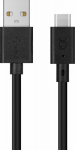 Cable USB Xqisit USB-A - USB-C 3 m Czarny (112294)