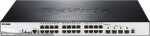 D-Link DGS 1510-28XMP - Switch - L3 - Smart - 24 x 10/100/1000 (PoE+) + 4 x 10 Gigabit SFP+ - Desktop, an Rack mountable - PoE+ (370 W)
