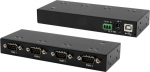 Exsys EX-13074HM USB 2.0 zu 4 x Seriell RS-232 FTDI chip set metal housing - Kabel-/Adapter - Digital/Data