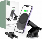 Tech Protect TECH-PROTECT MM15W-V1 MAGNETIC MAGSAFE DASHBOARD & VENT CAR MOUNT WIRELESS CHARGER 15W BLACK